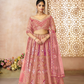 Elegant Wedding Lehenga with Floral Aari Embroidery & Banarasi Accents