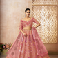 Elegant Wedding Lehenga with Floral Aari Embroidery & Banarasi Accents