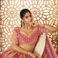 Elegant Wedding Lehenga with Floral Aari Embroidery & Banarasi Accents