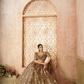 Elegant Wedding Lehenga with Floral Aari Embroidery & Banarasi Accents