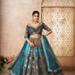 Elegant Wedding Lehenga with Floral Aari Embroidery & Banarasi Accents