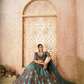 Elegant Wedding Lehenga with Floral Aari Embroidery & Banarasi Accents