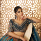 Elegant Wedding Lehenga with Floral Aari Embroidery & Banarasi Accents