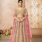 Elegant Wedding Lehenga with Floral Aari Embroidery & Banarasi Accents