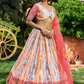 Digital Printed Lehenga Set with Sequins & Zari Embroidery