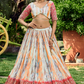 Digital Printed Lehenga Set with Sequins & Zari Embroidery