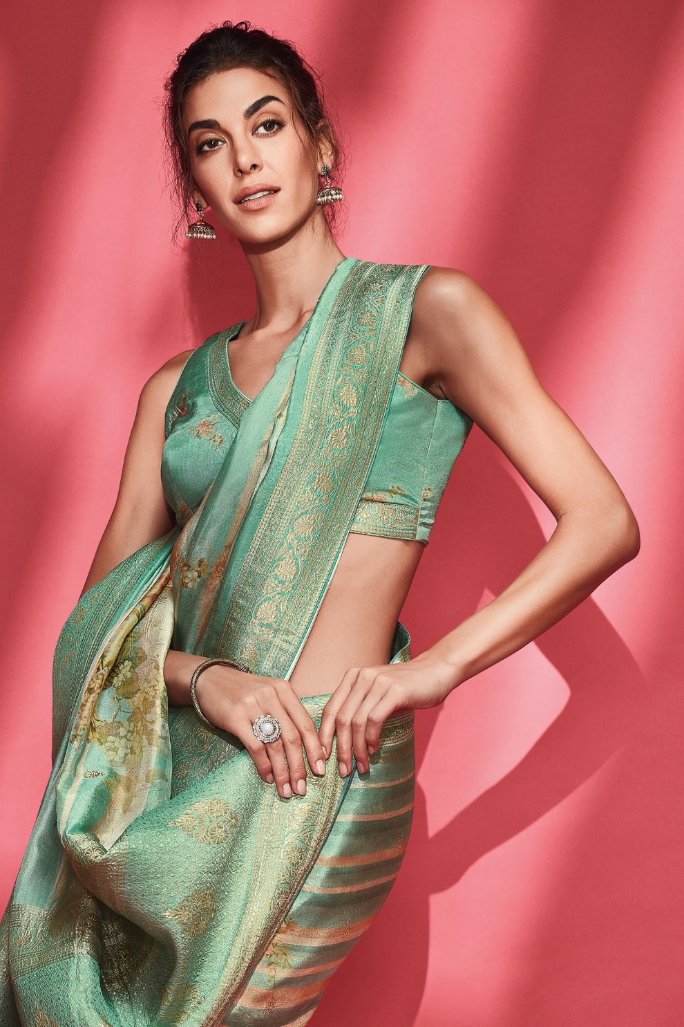 Trendy Digitally Printed Viscose Silk Saree with Designer Blouse