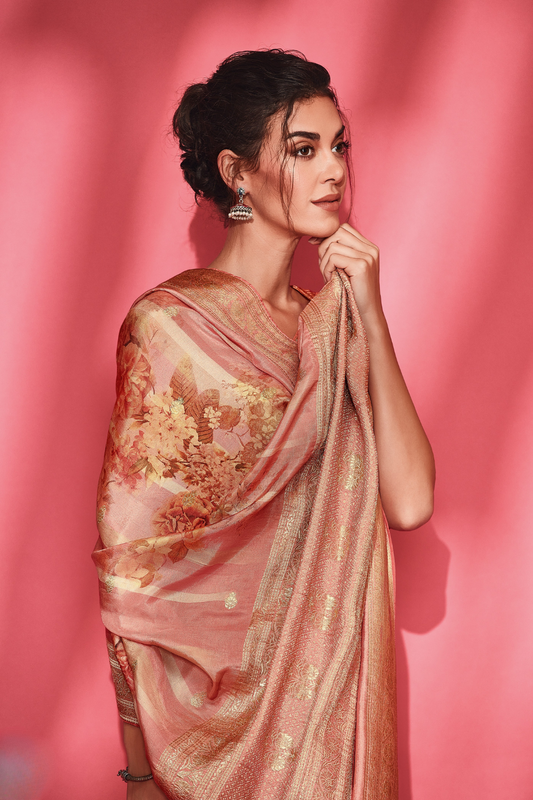 Trendy Digitally Printed Viscose Silk Saree with Designer Blouse