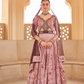 Peach Floral Printed Anarkali Dress & Men's Kurta-Coat Set – Couple Outfit