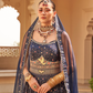 Navy Blue Anarkali Dress & Men's Kurta-Coat Set – Couple Outfit