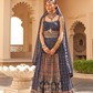 Navy Blue Anarkali Dress & Men's Kurta-Coat Set – Couple Outfit