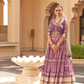 Plum Printed Anarkali Dress & Men's Kurta-Coat Set – Couple Outfit