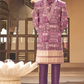 Plum Printed Anarkali Dress & Men's Kurta-Coat Set – Couple Outfit
