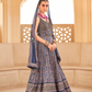 Blue Printed Anarkali Dress & Men's Kurta-Coat Set – Couple Outfit