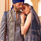 Blue Printed Anarkali Dress & Men's Kurta-Coat Set – Couple Outfit