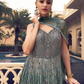 Ethnic Mint Green Printed Skirt & Kurta Jacket Set for Couple