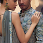 Ethnic Mint Green Printed Skirt & Kurta Jacket Set for Couple