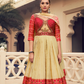 Ethnic Rani Pink Printed Skirt & Kurta Jacket Set for Couple
