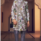 Ethnic Purple Printed Skirt & Kurta Jacket Set for Couple