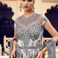Ethnic Purple Printed Skirt & Kurta Jacket Set for Couple