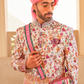 Elegant White Floral Anarkali Dress & Men's Kurta-Coat Set – Couple Outfit