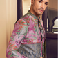 Ethnic Pink Printed Skirt & Kurta Jacket Set for Couple