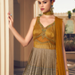 Ethnic Beige Printed Skirt & Kurta Jacket Set for Couple