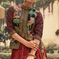 Ethnic Red Printed Skirt & Kurta Jacket Set for Couple