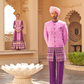 Pink Anarkali Dress and Navy Blue Printed Kurta Set for Couple - LaVante Fashion