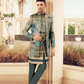 Ethnic Blue Printed Skirt & Kurta Jacket Set for Couple