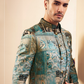 Ethnic Blue Printed Skirt & Kurta Jacket Set for Couple
