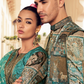 Ethnic Blue Printed Skirt & Kurta Jacket Set for Couple