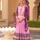 Pink Anarkali Dress and Navy Blue Printed Kurta Set for Couple - LaVante Fashion