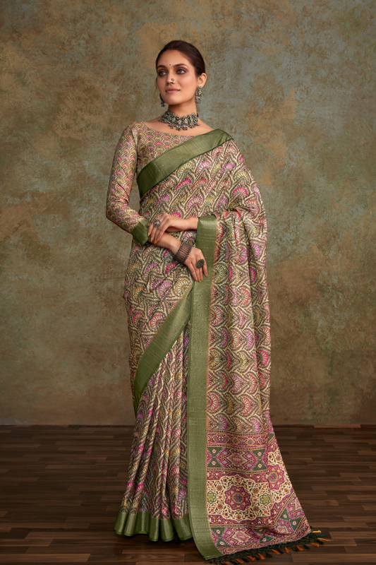 Handloom Fabric with Sequin Weaving & Digital Print - LaVante Fashion