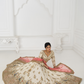 Amazing white Embroidered zari silk Designer bridal Lehenga