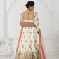 Amazing white Embroidered zari silk Designer bridal Lehenga