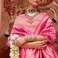 Banarasi P.V. Silk Saree with Exclusive Weaving Jaal Design - LaVante Fashion