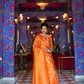 Traditional Kanjivaram Silk Saree with Orange Handcrafted Beauty