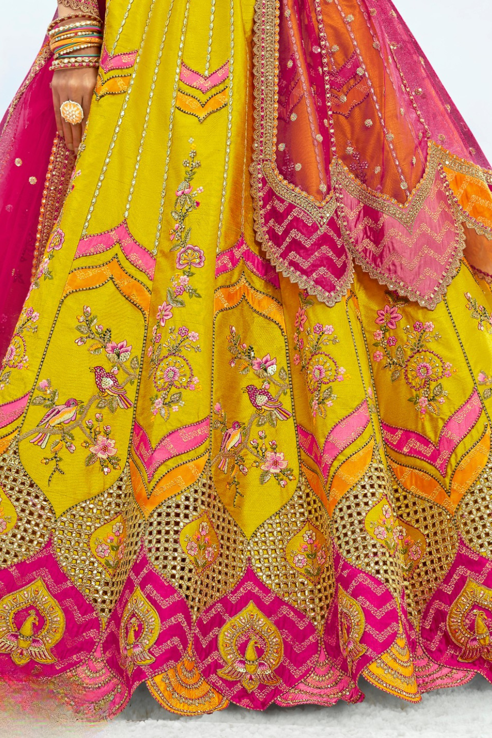 Luxury Silk Lehenga Set with Fine Hand Embroidery