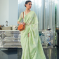 Classic Lucknowi Saree with Elegant Chikankari Silk Weaving Touch