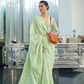 Classic Lucknowi Saree with Elegant Chikankari Silk Weaving Touch
