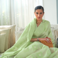 Classic Lucknowi Saree with Elegant Chikankari Silk Weaving Touch