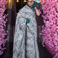 Contemporary Print Satin Crepe Saree with Chic Glossy Drape