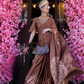 Contemporary Print Satin Crepe Saree with Chic Glossy Drape