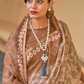 Printed Silk Blend Saree with Artistic Traditional Motifs