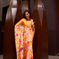 Digital Printed Satin Creep Saree with Smooth Silken Drape