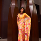 Digital Printed Satin Creep Saree with Smooth Silken Drape