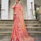 Blush Elegance in Beautiful Pink Organza Woven Grace