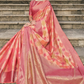 Blush Elegance in Beautiful Pink Organza Woven Grace