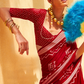 Daani Georgette Saree with Foil Print and Aqua Finish